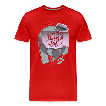 Funny saying for wine drinkers with wine bottle - Men's Premium Organic T-Shirt - red - Front - Damien (186cm)