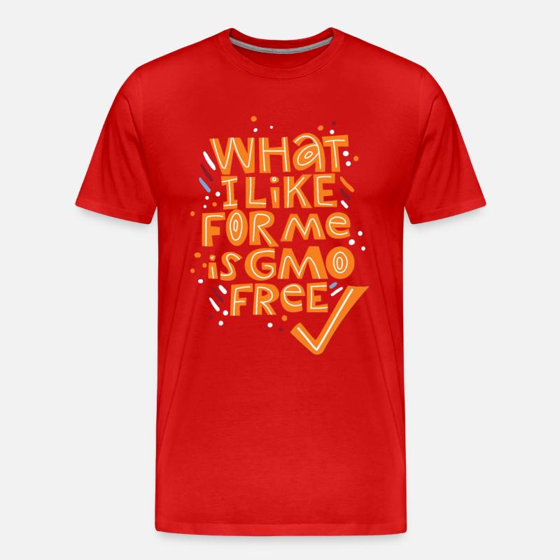Lebensmittel ohne Gentechnik, GMO-Technik, Spruch - Männer Premium Bio T-Shirt - Rot