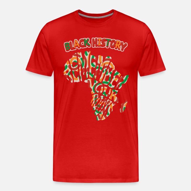 Afrika, Spruch Remember-Your-Roots, Black-History - Männer Premium Bio T-Shirt - Rot