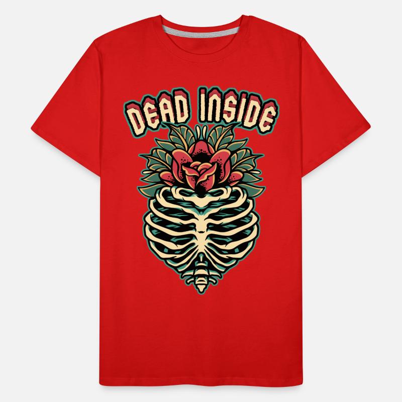 Skeleton, skeleton Dead-Inside, comic-style saying Men's Premium Organic T-Shirt