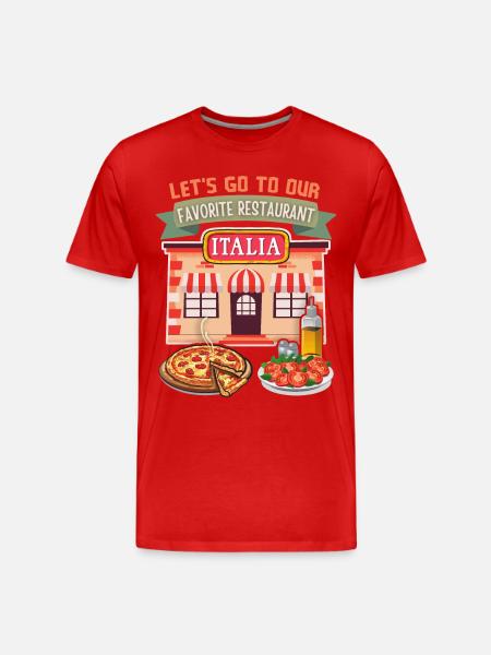 Pizzeria Italia, Italian restaurant, saying - Men's Premium Organic T-Shirt - red