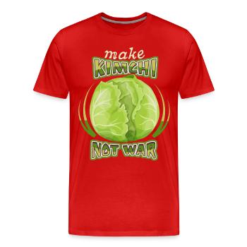 Cabbage, white cabbage, kimchi, funny saying - Men's Premium Organic T-Shirt - red - Front - Damien (186cm)