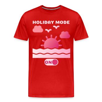 Vacances au bord de la mer, icône de la mer, drôle de dicton de vacances - T-shirt bio Premium Homme - rouge - Devant - Damien (186cm)