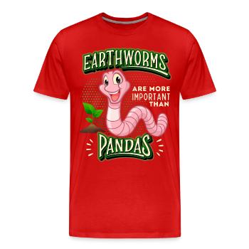Ver de terre, ver, vers de terre comique drôle de dicton - T-shirt bio Premium Homme - rouge - Devant - Damien (186cm)