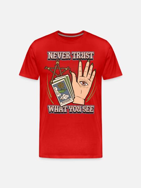 Divination Occultism Palmistry, Palmistry Saying - Men's Premium Organic T-Shirt - red