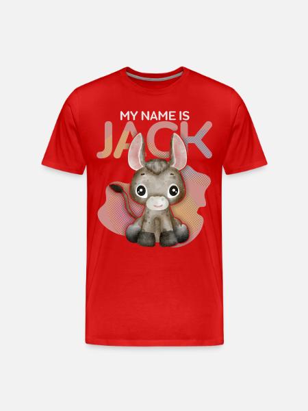 Donkey, Jack-Donkey, funny saying My-Name-Is-Jack - Men's Premium Organic T-Shirt - red