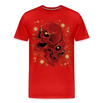 Skull Biker Design, Vintage Skull Skull - T-shirt bio Premium Homme - rouge - Devant - Damien (186cm)