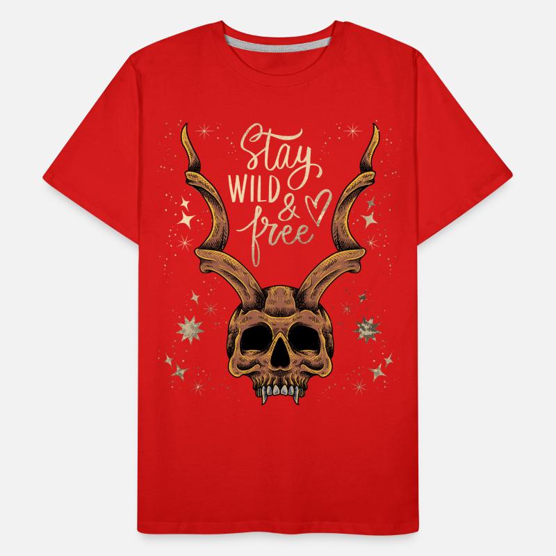 Horned Skull Baphomet Vintage Skull, Saying Men's Premium Organic T-Shirt