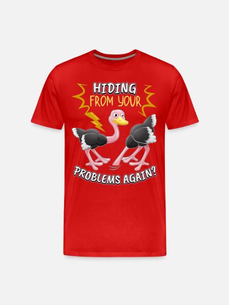 Ramo divertido Bird-Strauss Solución del problema cómico - Camiseta orgánica premium hombre - rojo