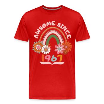 Retro-Stil Geburtstag, geboren 1967 vintage Spruch - Männer Premium Bio T-Shirt - Rot - Vorne - Damien (186cm)