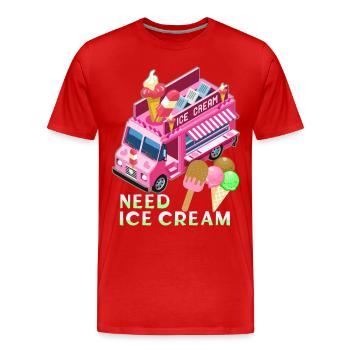 Vendeur de crème glacée, vendeur de crème glacée food truck - T-shirt bio Premium Homme - rouge - Devant - Damien (186cm)