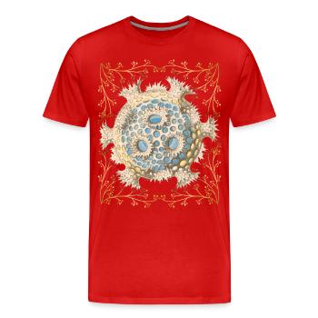 Vintage-maritime Illustration, Meeresbewohner - Männer Premium Bio T-Shirt - Rot - Vorne - Damien (186cm)