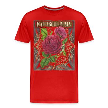Roses vintage, motif de rose, rose victorienne - T-shirt bio Premium Homme - rouge - Devant - Damien (186cm)