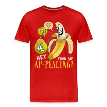 Blague à la banane, jeu de mots attrayant amusant à la banane - T-shirt bio Premium Homme - rouge - Devant - Damien (186cm)