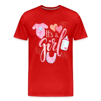 Baby Spruch, cute baby-girl, Kawaii-Baby - Männer Premium Bio T-Shirt - Rot - Vorne - Damien (186cm)