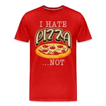 Lustiger Pizza Spruch, italienische Pizzeria - Männer Premium Bio T-Shirt - Rot - Vorne - Damien (186cm)