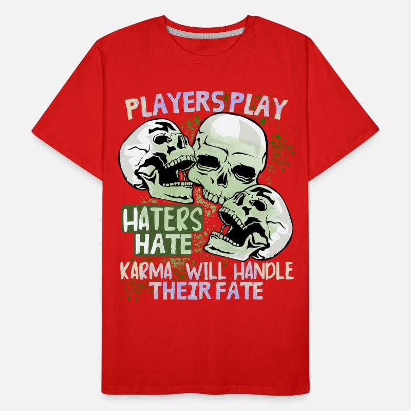 Comic Totenkopf Skull lustiger Schicksal-Spruch Männer Premium Bio T-Shirt