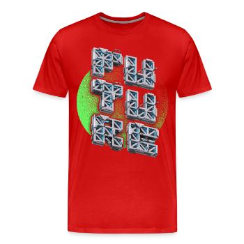 3D Zukunft-Vision, sci fi, futuristisches Metall - Männer Premium Bio T-Shirt - Rot - Vorne - Damien (186cm)
