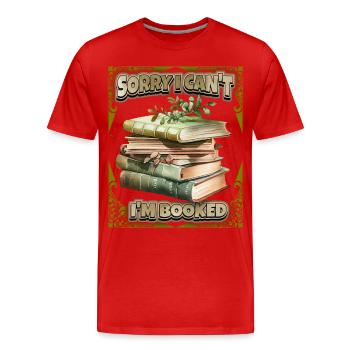 Livres, drôle de dicton pour rat de bibliothèque rat de bibliothèque rat de bibliothèque - T-shirt bio Premium Homme - rouge - Devant - Damien (186cm)