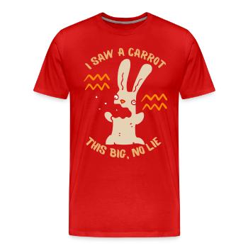 Drôle de blague comique de lapin - T-shirt bio Premium Homme - rouge - Devant - Damien (186cm)