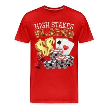 Jeu de poker, jetons de poker, sort - T-shirt bio Premium Homme - rouge - Devant - Damien (186cm)