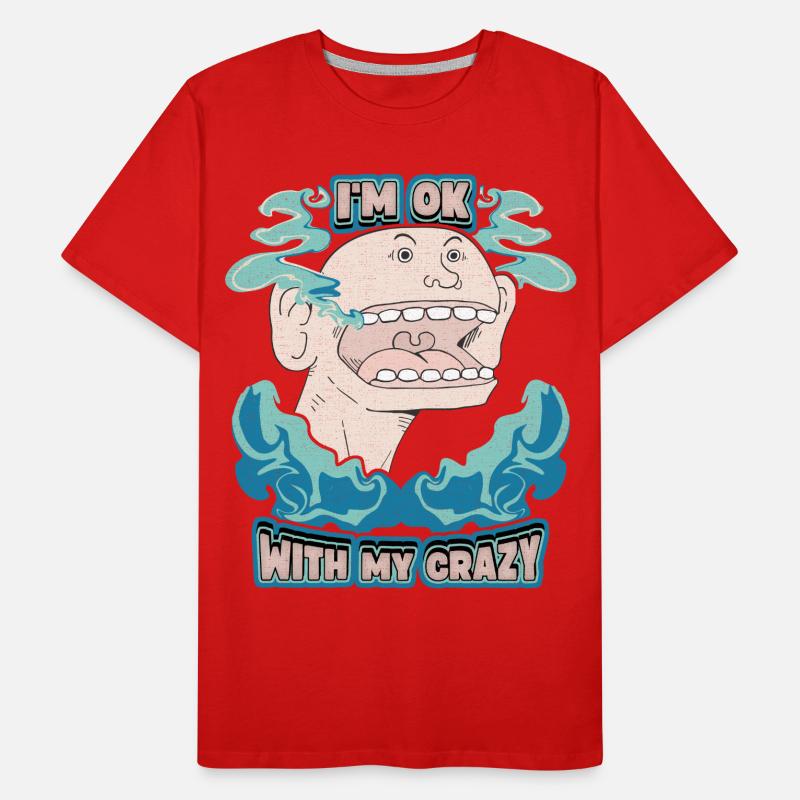 Comic, Comic-Strips, Crazy Man, lustiger Spruch Männer Premium Bio T-Shirt