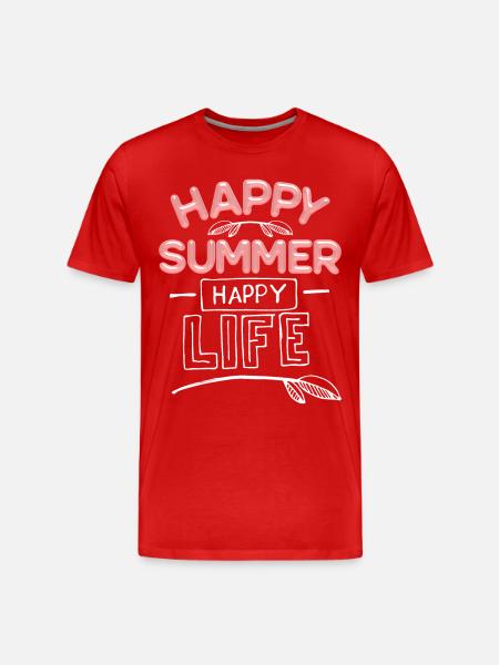 Summer Summer, Happy-Summer Saying - Men's Premium Organic T-Shirt - red