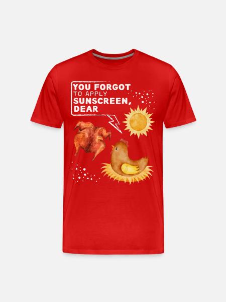 Sjovt kylling siger, kylling vittighed solbadning - Herre Premium T-shirt økologisk - rød