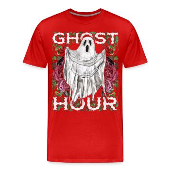 Uncanny Ghost, Ghost, Gothic Ghost Hour - Men's Premium Organic T-Shirt - red - Front - Damien (186cm)