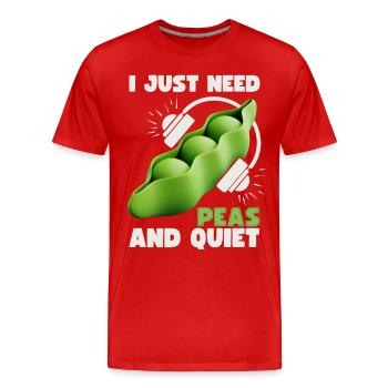 Pois, drôle de dicton, style 3D, jeu de mots, jeu de mots - T-shirt bio Premium Homme - rouge - Devant - Damien (186cm)