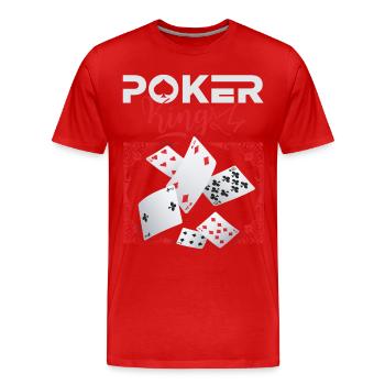 Poker King, Poker Saying, Poker Champion - Men's Premium Organic T-Shirt - red - Front - Damien (186cm)