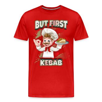 Funny Kebab Saying, Kebab Chef, Döner Kebap - Men's Premium Organic T-Shirt - red - Front - Damien (186cm)