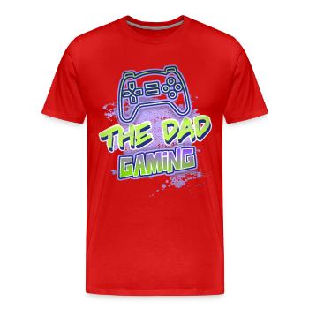 Gaming-Dad, lustiger Spruch - Männer Premium Bio T-Shirt - Rot - Vorne - Damien (186cm)