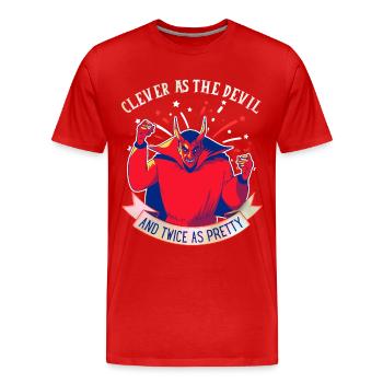 Devil-Devil drôle de dicton, style comique - T-shirt bio Premium Homme - rouge - Devant - Damien (186cm)