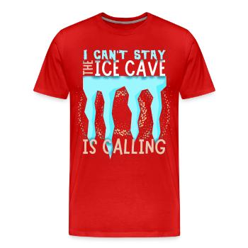 Spéléologue, Ice Cave Ice Cave Research Saying - T-shirt bio Premium Homme - rouge - Devant - Damien (186cm)