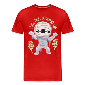 Cartoon Mummy, Funny Mummy, Saying - Men's Premium Organic T-Shirt - red - Front - Damien (186cm)