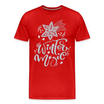 Winter Design, Winter Magic Winter Motif with Star - Men's Premium Organic T-Shirt - red - Front - Damien (186cm)