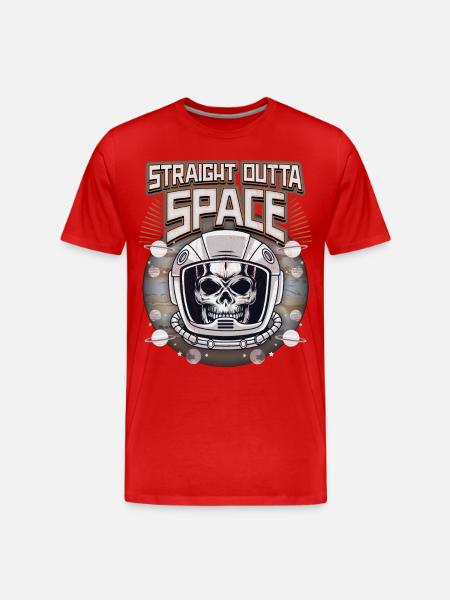 Skull, Skull, Astronaut-Cosmonaut Saying - Men's Premium Organic T-Shirt - red