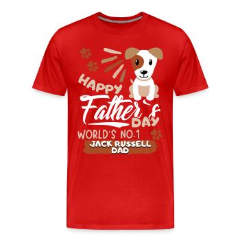 Fête des Pères Jack-Russell Papa, cadeau de la fête des Pères - T-shirt bio Premium Homme - rouge - Devant - Damien (186cm)
