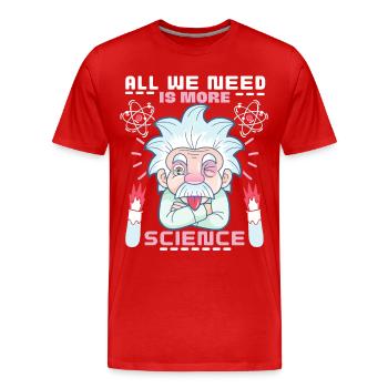 Dicton scientifique, chimie, physique bande dessinée - T-shirt bio Premium Homme - rouge - Devant - Damien (186cm)