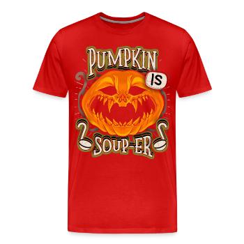 Funny Pumpkin, Pumpkin Soup, Pumpkin Halloween - Men's Premium Organic T-Shirt - red - Front - Damien (186cm)