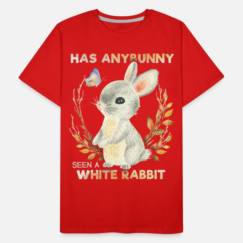 Funny Bunny, Bunny Saying, Pun, White-Rabbit Men's Premium Organic T-Shirt