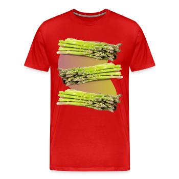 Spargel, grüner Spargel - Männer Premium Bio T-Shirt - Rot - Vorne - Damien (186cm)