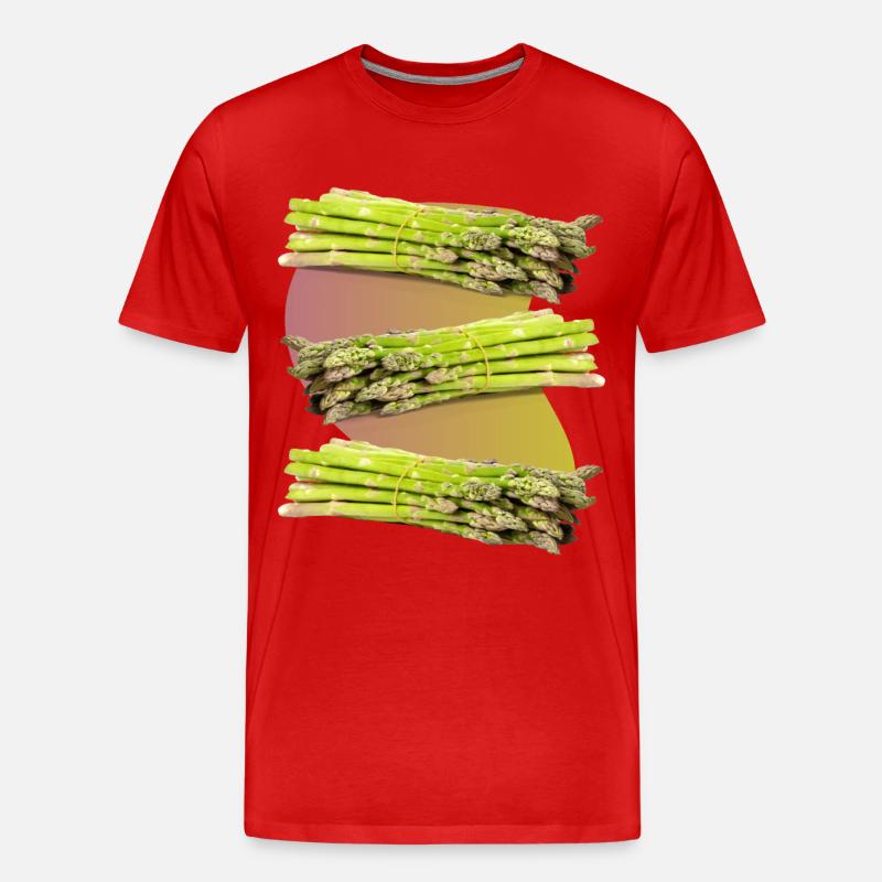 Spargel, grüner Spargel - Männer Premium Bio T-Shirt - Rot