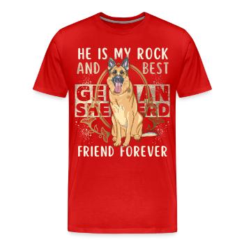 Deutscher Schäferhund, lustiger Spruch, Rassehund - Männer Premium Bio T-Shirt - Rot - Vorne - Damien (186cm)