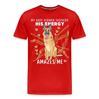 Deutscher Schäferhund, Rassehund lustiger Spruch - Männer Premium Bio T-Shirt - Rot - Vorne - Damien (186cm)