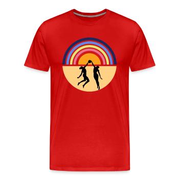 Volleyball on the beach - beach volleyball retro - Men's Premium Organic T-Shirt - red - Front - Damien (186cm)