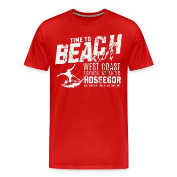Hossegor Zeit zum Strand und Surfen - Männer Premium Bio T-Shirt - Rot - Vorne - Damien (186cm)