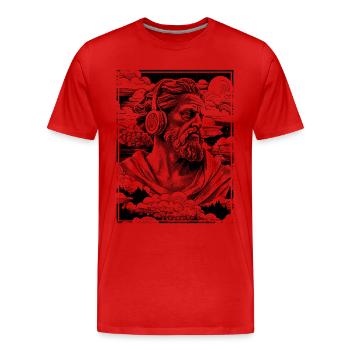Street-Style & Hip-Hop Vibe: For Music Addicts! - Men's Premium Organic T-Shirt - red - Front - Damien (186cm)