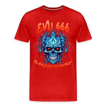 Teufel-Devil, Evil 666, Comic Teufel Satan Spruch - Männer Premium Bio T-Shirt - Rot - Vorne - Damien (186cm)